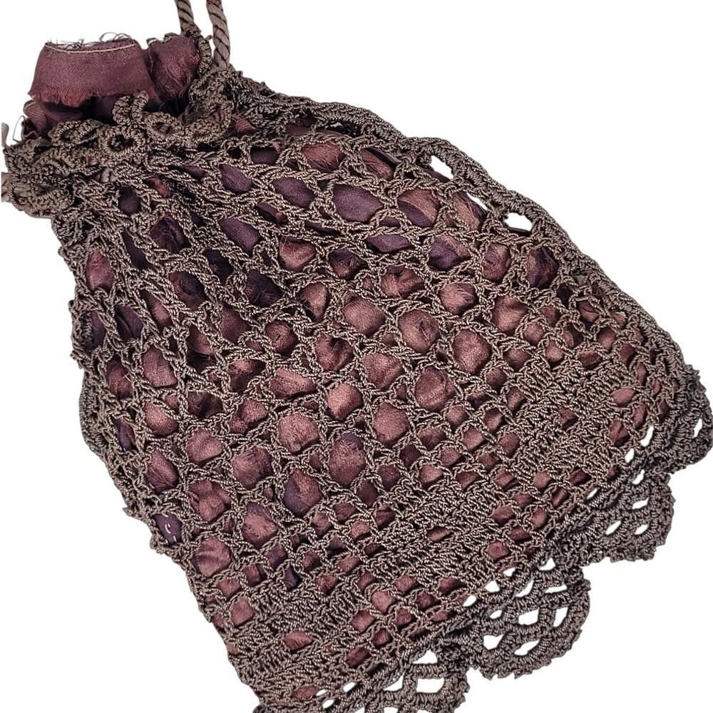 Antique Victorian Lace Reticule Romantic Edwardian Heirloom Pouch coquette